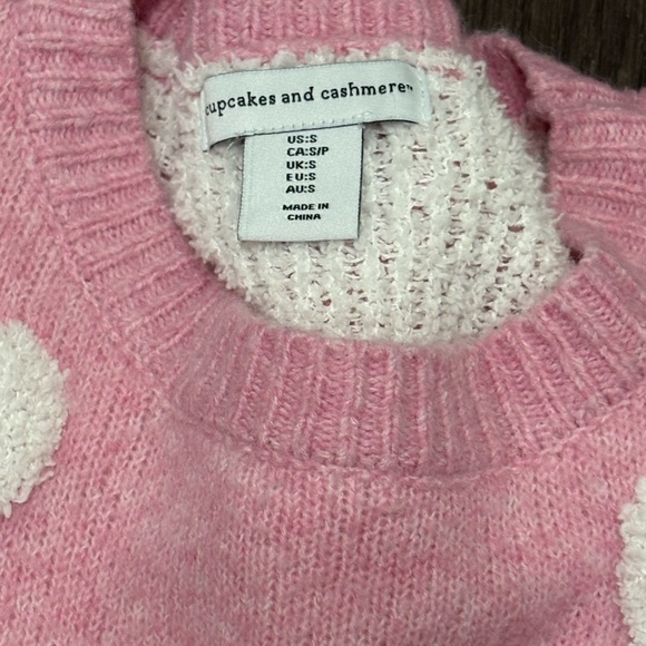 Cupcakes and Cashmere Pink Heart Sweater | Size S - Picture 3 of 5
